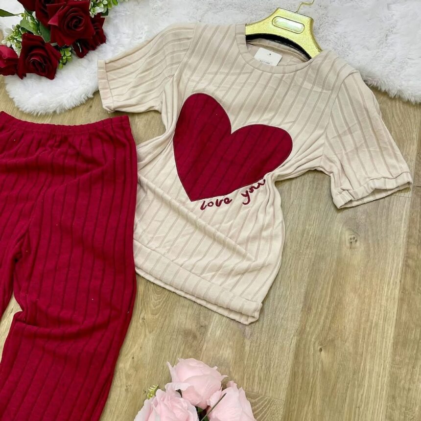 Haute qualité doux coeur mignon cerise doux Sexy lisse Camisole pantalons longs ensemble luxe femmes vêtements de nuit vêtements de nuit pour les filles – Image 3